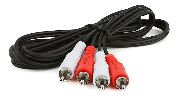 CABO RCA 2 VIAS REFORÇADO AUDIO ESTERIO 1,80 METROS