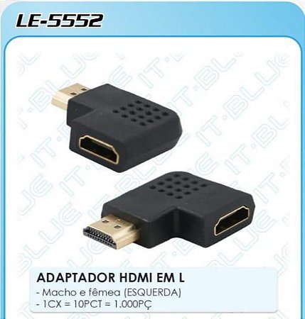 EMENDA HDMI EM L ESQUERDA 90 GRAUS LE-5552 IT-BLUE