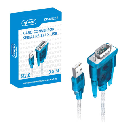 CABO CONVERSOR SERIAL RS 232 PARA USB KP-AD152 KNUP