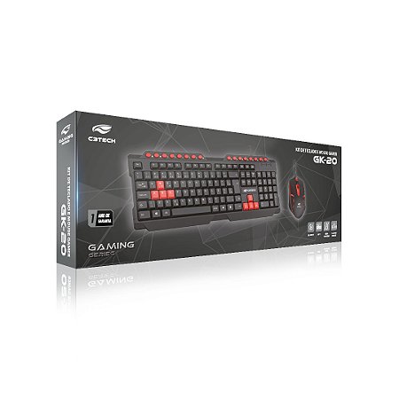 KIT TECLADO E MOUSE USB GAMER GK-20V2BK C3TECH