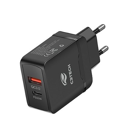 CARREGADOR AC USB UNIVERSAL QC3.0 PD20W UC-P200BK C3TECH