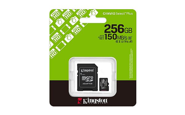 CARTAO DE MEMORIA 256GB CANVAS SELECT PLUS 150MB/S SDCS3/256GB KINGSTON