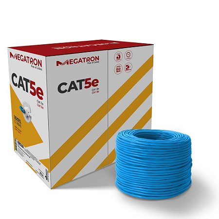 CAIDE DE CABO DE REDE CAT5E 305M 100% COBRE U/UPT 4X24 AWG MEGATRON