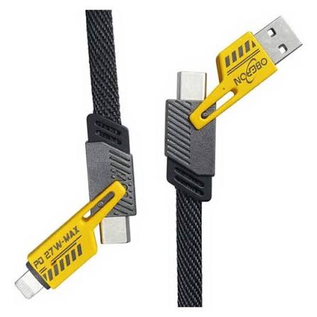CABO UNIVERSAL 4 EM 1 ( 2 USB-C, 1 LIGTHING, 1 USB-A) 1 METRO PD 65W OR-CO32 OBERON