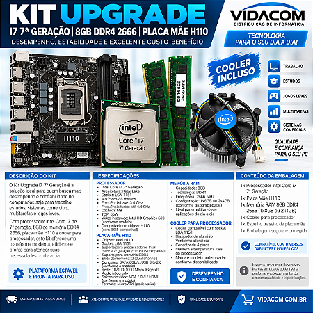 KIT UPGRADE I7 7 GERAÇAO 8GB DE RAM