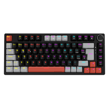 TECLADO MECANICO 75% ARKEUM BLACK VULCAN SWITCH BLUE AKBV75BBR PCYES