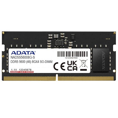 MEMORIA NOTEBOOK DDR5 8GB 5600MHZ AD5S56008G-S ADATA