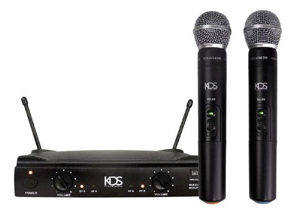 Microfone Duplo Sem Fio Kadosh KDS-W 382M Para Pequenos Eventos