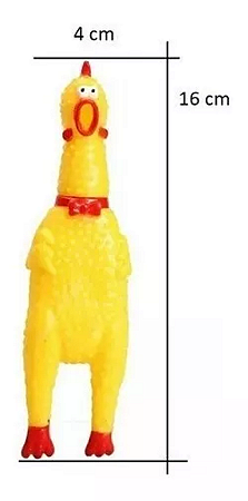 Galinha Frango De Borracha Mordedor Pet Com Som Apito 16cm