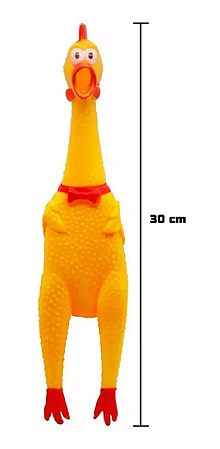 Galinha Frango De Borracha Mordedor Pet Com Som Apito 30cm