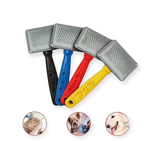 Escova Rasqueadeira Pet Cachorro Gato Tira Pelo Aço Inox M