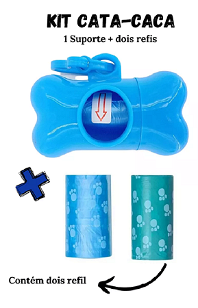 Cata Caca Coco Cachorro Com 02 Refis Sacos Pet Cães E Gatos