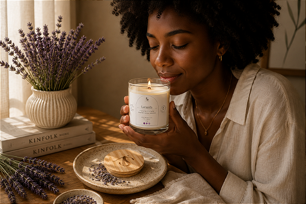 Vela Aromática Perfumada Lavanda 170g - Sweet Aromas