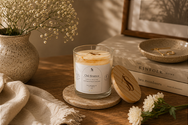 Vela Aromática Perfumada Chá Branco 170g - Sweet Aromas