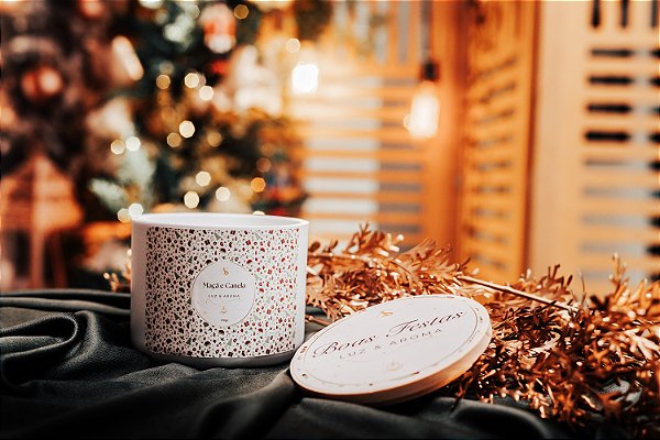Natal Luz e Aroma - Vela Aromática Perfumada 170g - Pote Polímero