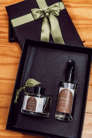 Kit Presente "Linha Gourmand 02" Home Spray 250ml + Difusor 200ml + Caixa Cartonada