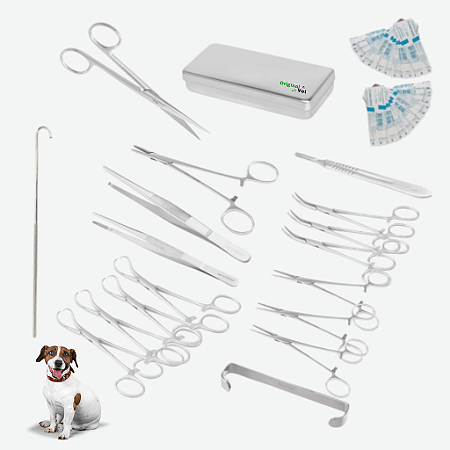 Kit Castração Veterinário de 19 Peças