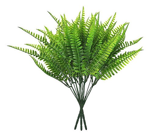 Kit Buquê Samambaia Artificial Decorativa 43cm 3 Unidades