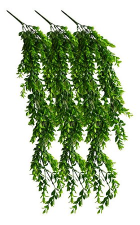 3 Pendente De Mini Ficus Folhagem Planta Artificial Premium