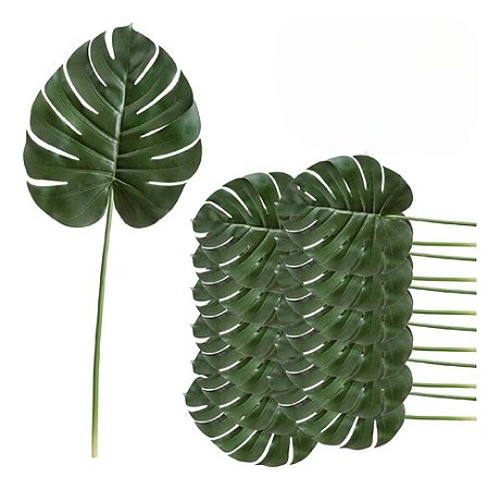 Kit 12 Costela De Adão Grande Planta Artificial Realista