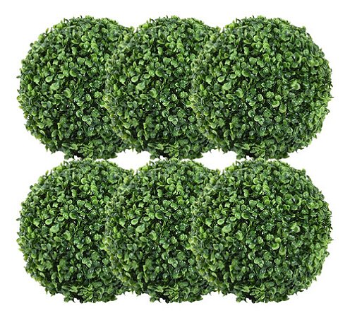 Kit 6 Bolinhas Buchinho Artificial Decorativa 13cm Premium