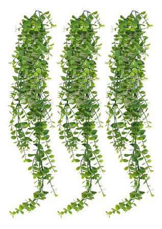 3 Pendente De Eucalipto Verde Toque Real Planta Artificial