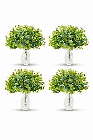 Kit 4 Buquê De Eucalipto Artificial Pick Toque Real Nevado