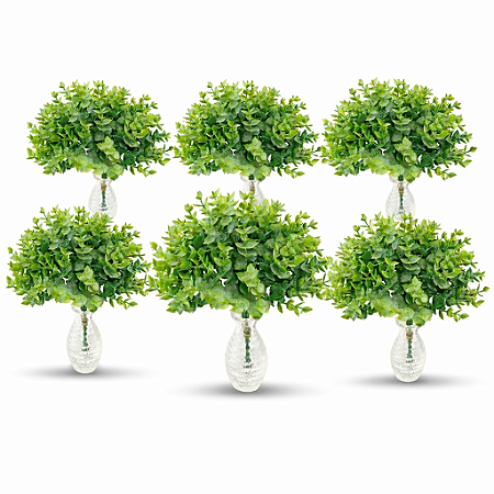 Kit 6 Buquê De Eucalipto Artificial Pick Toque Real Nevado