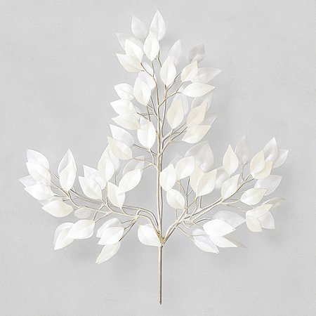 Kit 48 Galhos Ficus Brancos Folhagem Decorativa Artificial