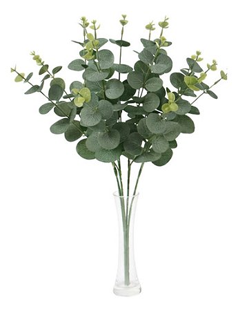 Kit 2 Buquê De Eucalipto Artificial 47cm Grande Folhagem