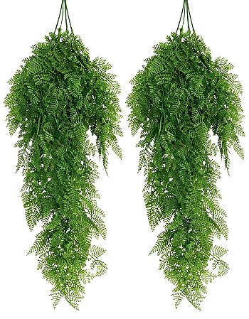 Kit 2 Pendente Samambaia Artificial Renda Portuguesa Luxo