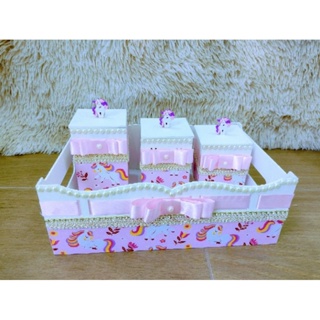 Kit Higiene em MDF do unicornio