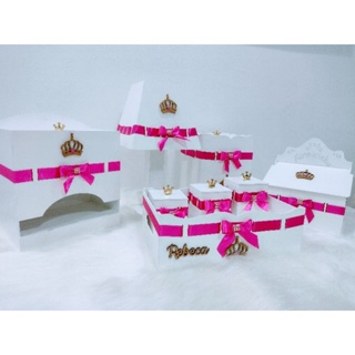 Kit Higiene bebe Princesa na cor Pink