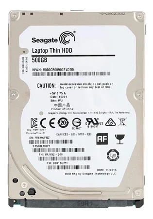 HD Notebook Seagate 500GB 2.5” SATA – Notebook, PS3, PS4