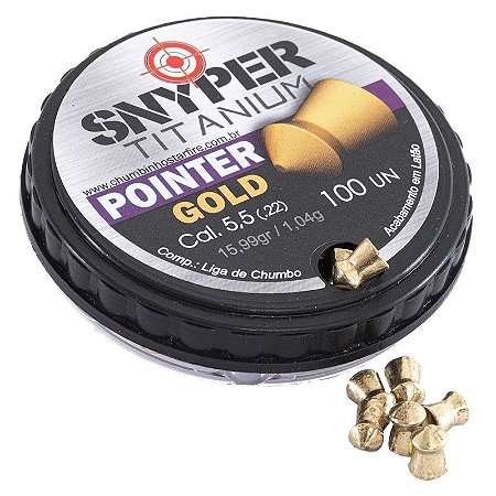 CHUMBINHO SNYPER TITANIUM POINTER GOLD 5.5MM 100UN