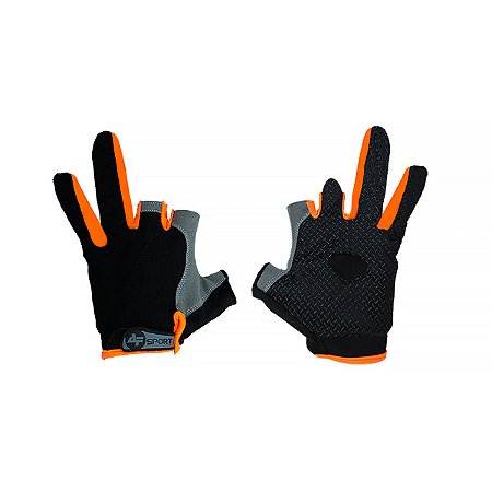 LUVA ALBATROZ DOIS DEDOS YL013 PRETO/LARANJA