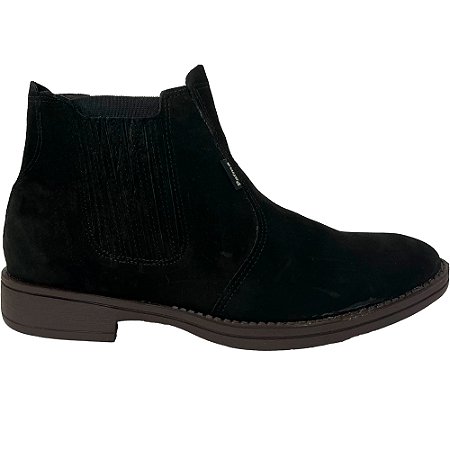 BOTINA PALMA NOBUCK PRETO SOLADO NEW VEGAS CAFÉ - REF 217