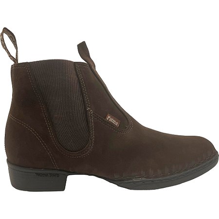 BOTINA PALMA NOBUCK CAFÉ SOLADO MOCASSIM ADULTO - REF 209
