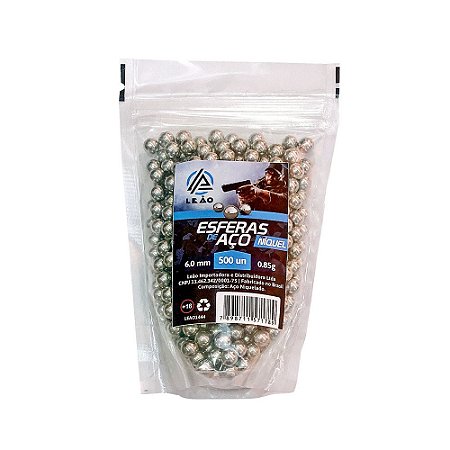 Esferas de Aço Leão Niquelada 6.0mm - 500UN