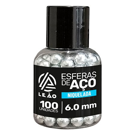 Esferas de Aço Leão Niquelada 6.0mm - 100UN