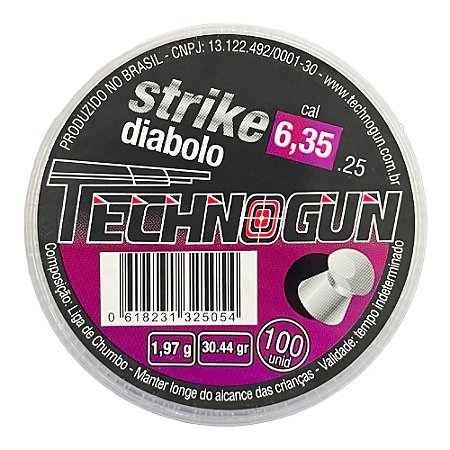 Chumbinho Technogun Strike Diabolo 6.35mm 100UN
