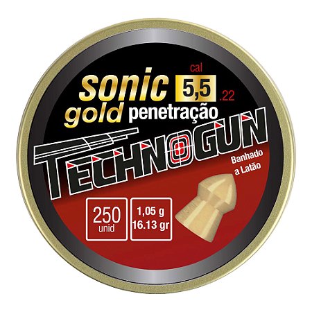 Chumbinho Technogun Sonic Gold Penetração 5.5mm 250UN