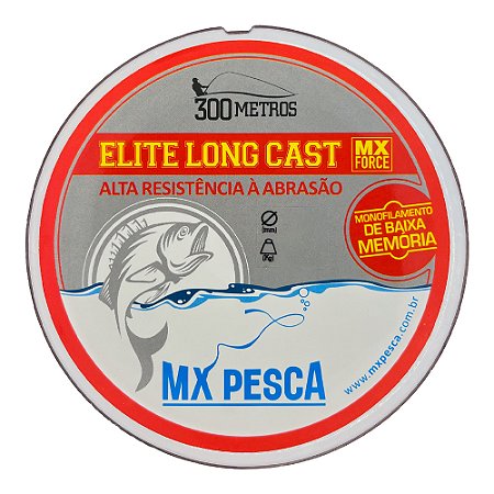Linha Monofilamento MX Pesca Elite Long Cast 300M - Vermelha