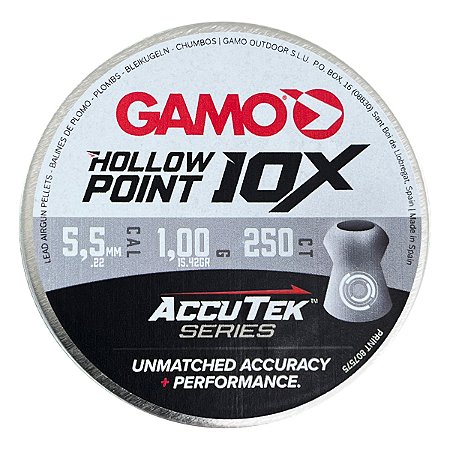 Chumbinho Gamo Hollow Point 10X AccuTek Series 5.5mm 250UN