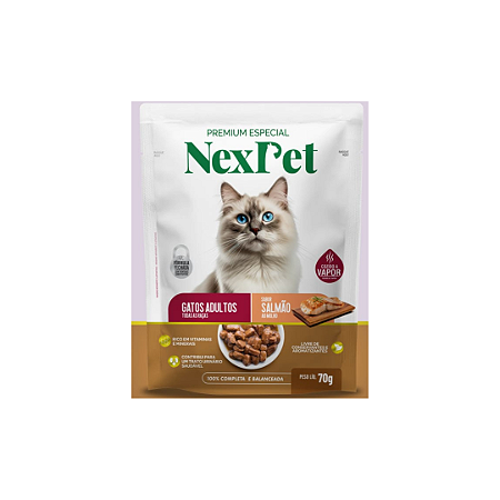 Sachê NexPet Gatos adultos Salmão 70g - 1 unid.