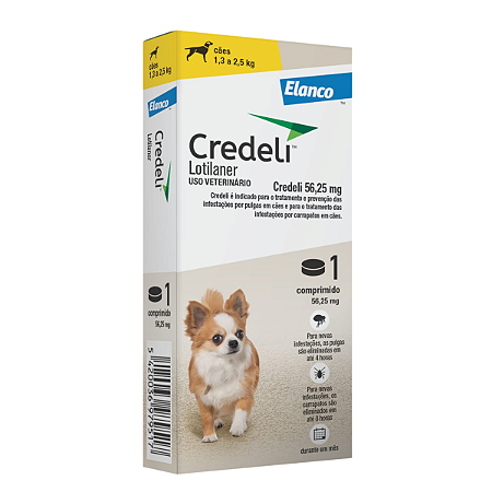 Credeli Antipulgas Carrapatos Cães 1,3 A 2,5 Kg 1 Comprimido