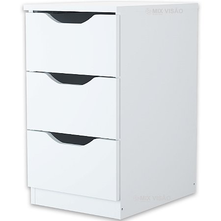 Gaveteiro Multiuso Com 3 Gavetas Branco