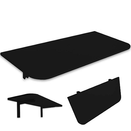 Mesa De Parede Dobrável Com Suporte 100x50cm Preta