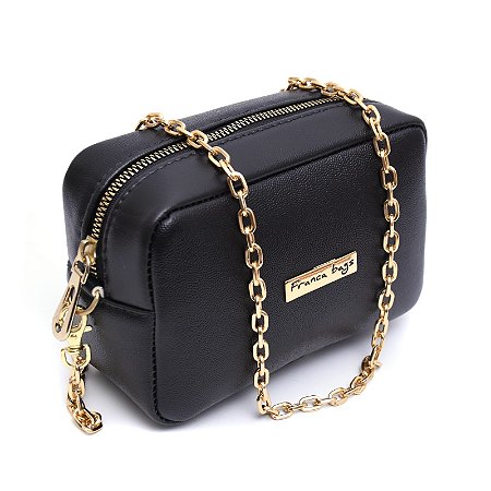 Shoulder Bolsa Feminina Lateral Transversal Corrente Ouro