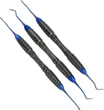 KIT DE CURETAS PARA TUNELIZAÇÃO ESMERALDA TITÂNIO